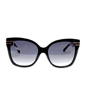 Sean John Womens Oversized Cat Eye Gradient Black Sunglasses With Gold Detail